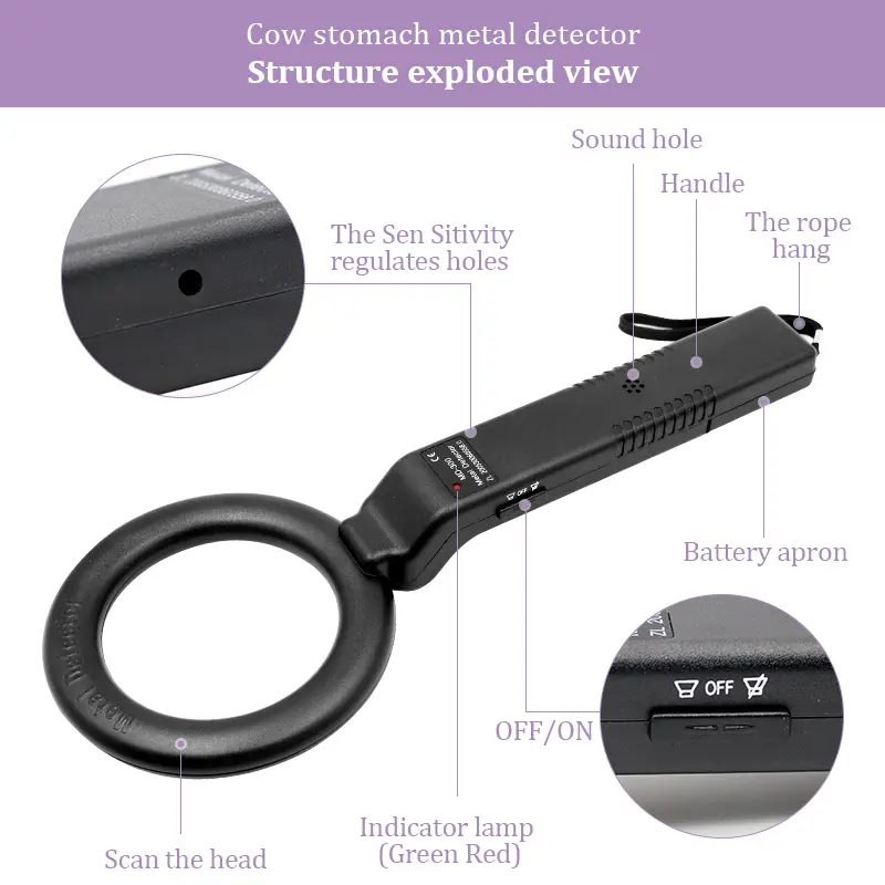 Animal Cow Stomach Metal Detector Pinpointer Security Scanner Detector Metal hv3n Detector Metall Detektor veterinary equipment