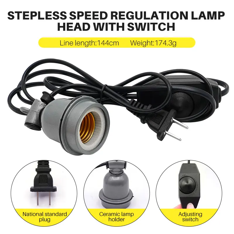 220V 150W New Heating Lamp Thermostatic Temperature Controller Heater Farm Animal Warm Light For Chicken Piglet Dog Pet