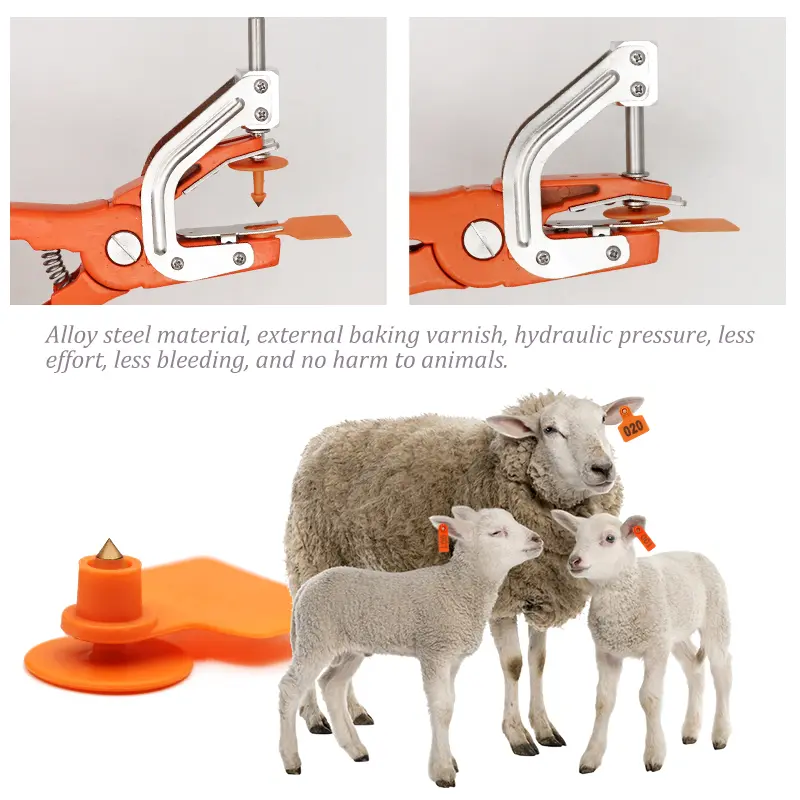 1Pcs Livestock Cattle Goat Ear Tag Pliers Vertical Hydraulic Animal Control Device Livestock Animal Ear Applicator Puncher