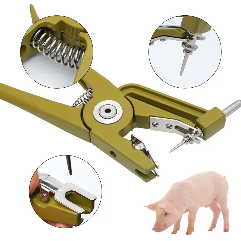 1Pcs Livestock Cattle Goat Ear Tag Pliers Vertical Hydraulic Animal Control Device Livestock Animal Ear Applicator Puncher