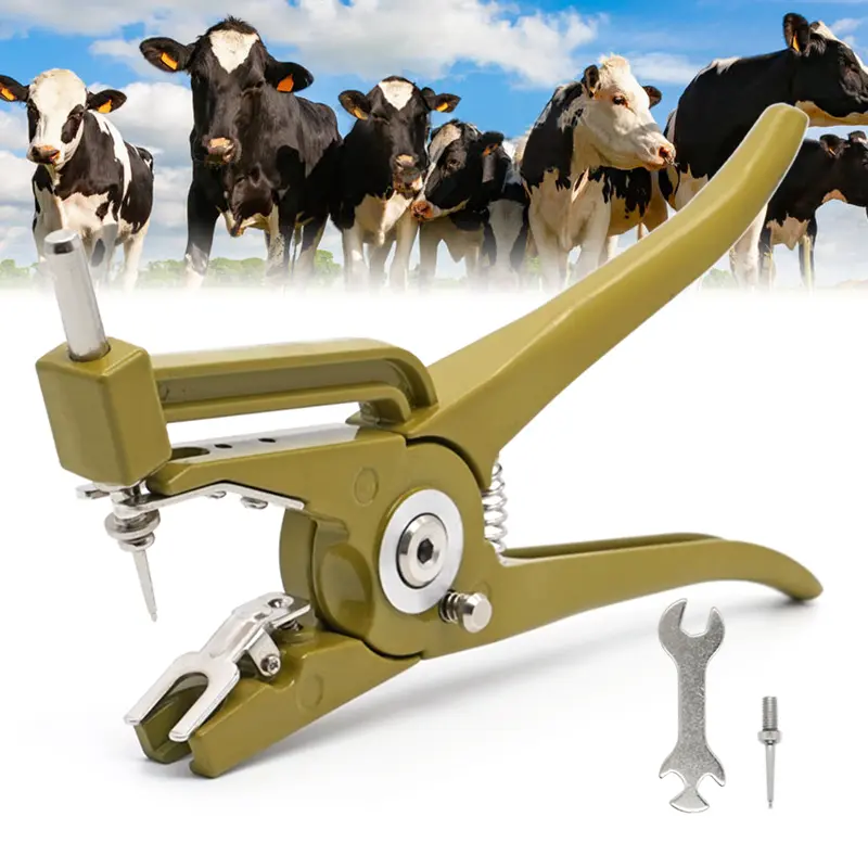 1Pcs Livestock Cattle Goat Ear Tag Pliers Vertical Hydraulic Animal Control Device Livestock Animal Ear Applicator Puncher