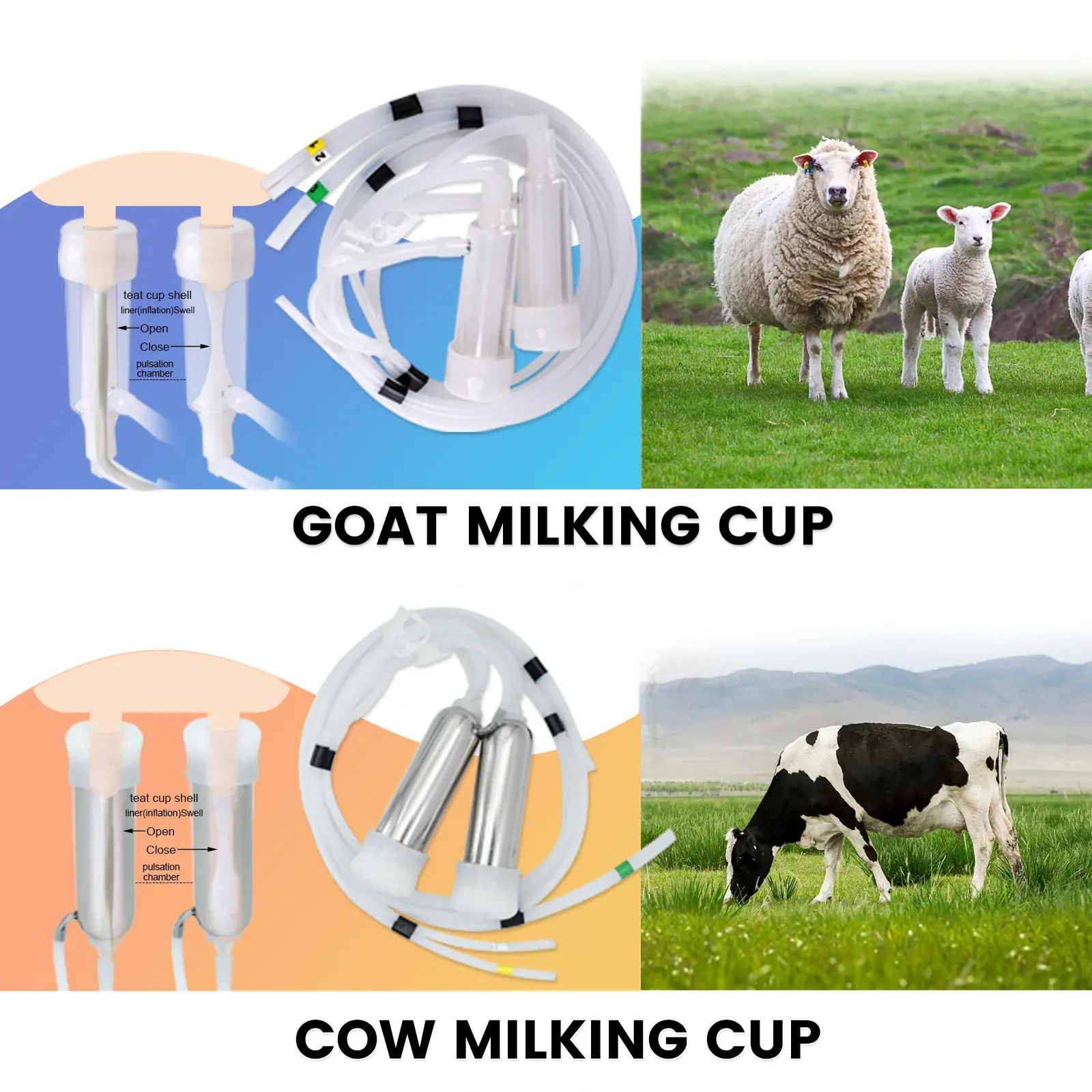 8L Electric Goats Milking Machine Rechargeable Electric Vacuum Pulsation Suction Pump Milker Machine for Sheep Farms