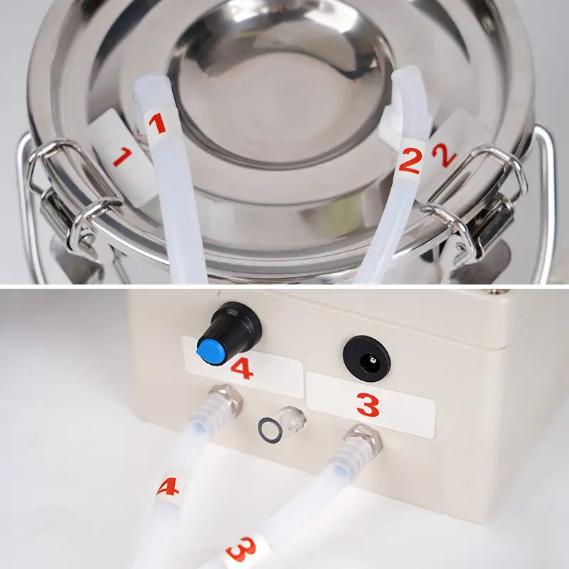 3L Cow Electric Milking Machine Stainless Steel Milker Electric Vacuum Pump 240V Cattle Automatic Efficient Milking Machine