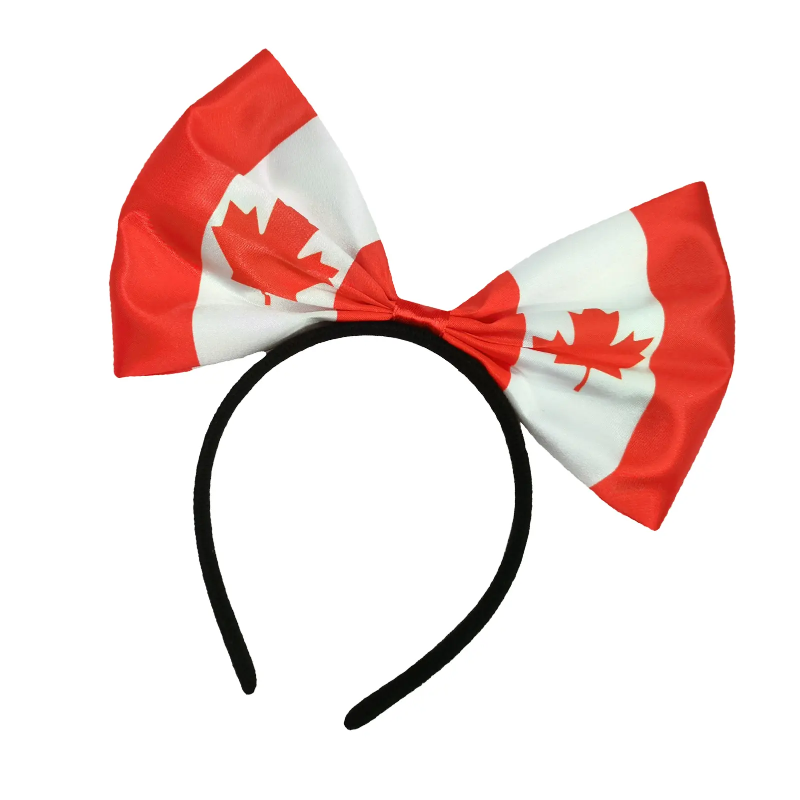 Canadian Flag Headband Girl Bowknot Headwear Canadian National Day Flag Maple Leaf Bow Hair Hoop Canadian Party Supplies