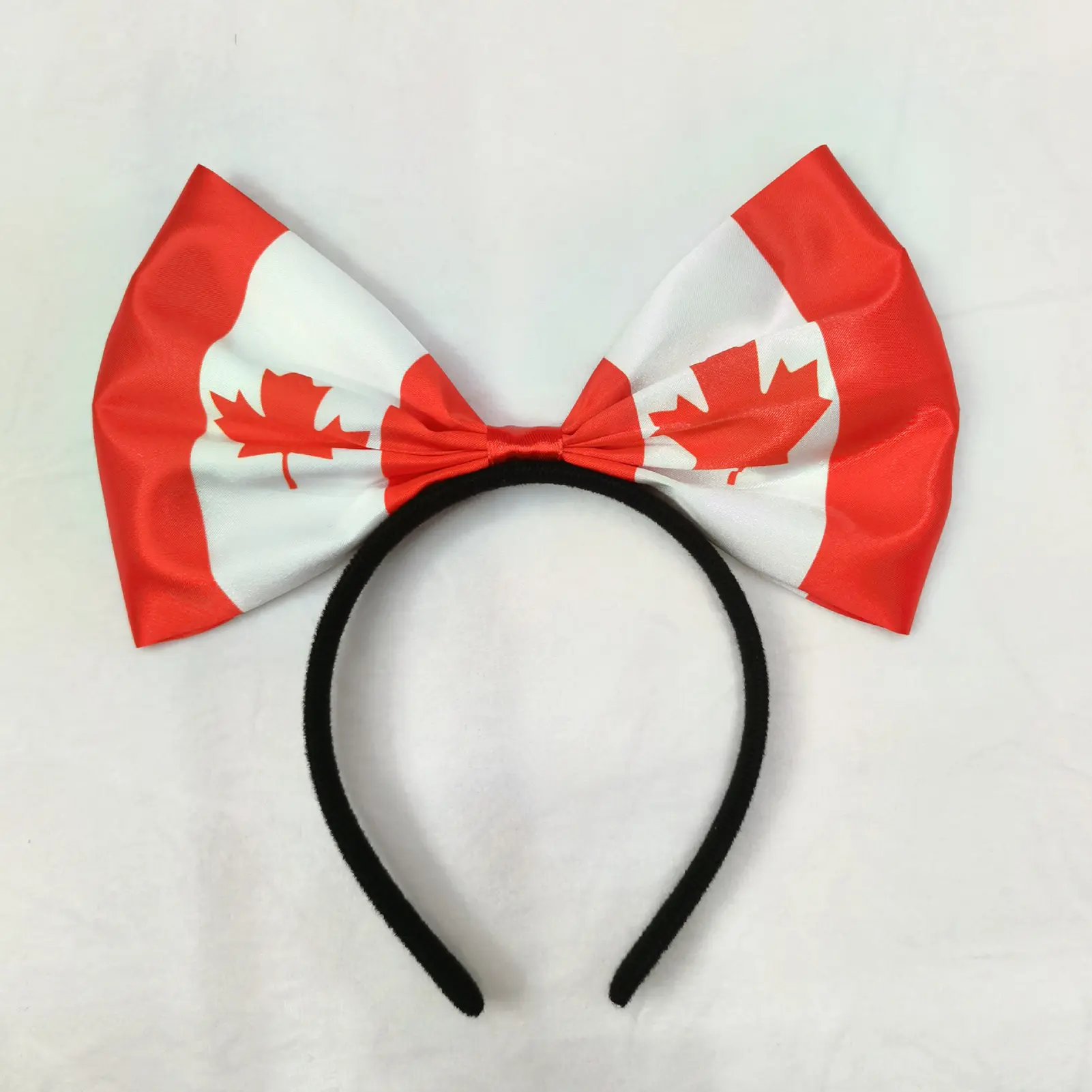 Canadian Flag Headband Girl Bowknot Headwear Canadian National Day Flag Maple Leaf Bow Hair Hoop Canadian Party Supplies