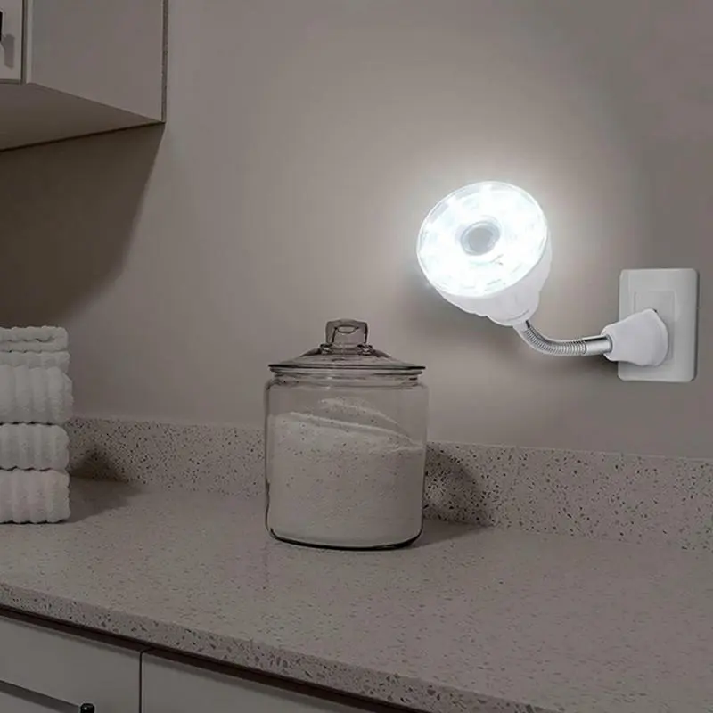 Motion Detector Night Light Motion Sensing Night Light Plug-And-Play Fixture Lamps Bulb Spotlight For Wall Bathroom Bedroom
