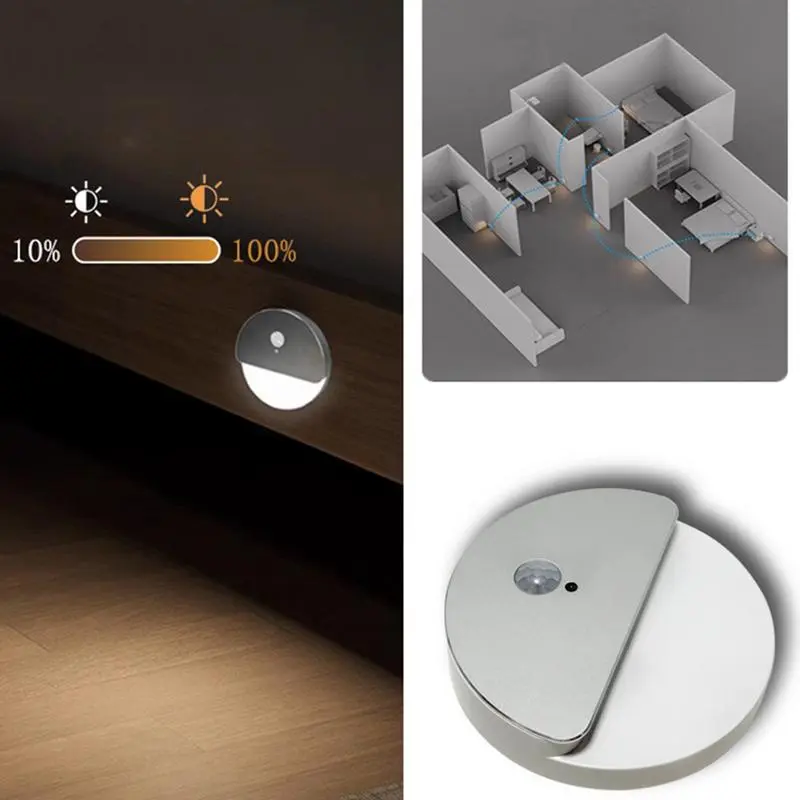 Rechargeable Wall Lamp Smart Wall Sconces Motion Sensor Cordless Rechargeable Ambient Lighting Room Decor For Bedside Kitchen