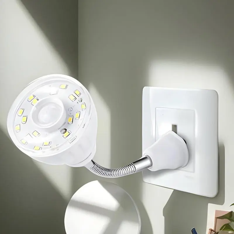 Motion Detector Night Light Motion Sensing Night Light Plug-And-Play Fixture Lamps Bulb Spotlight For Wall Bathroom Bedroom