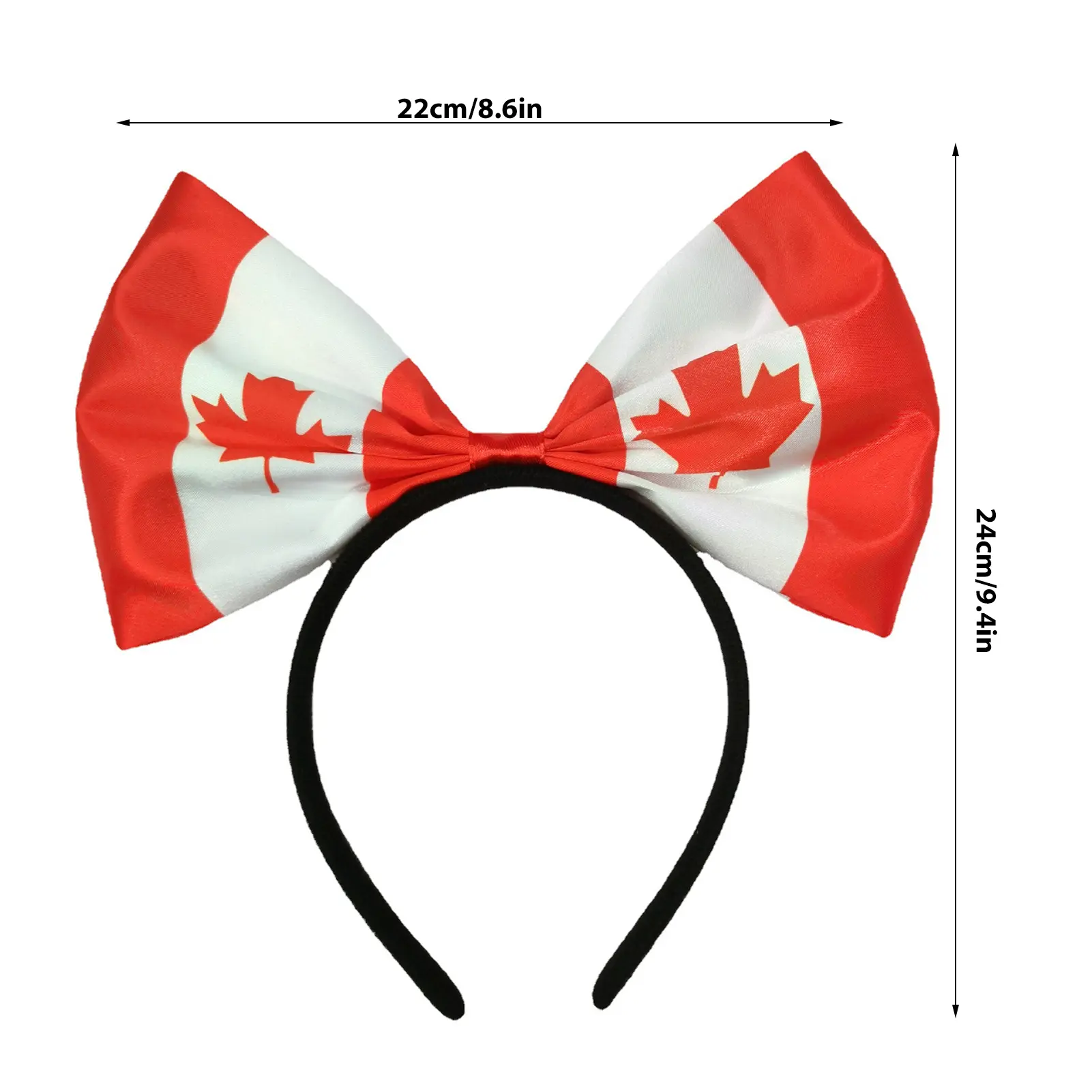 Canadian Flag Headband Girl Bowknot Headwear Canadian National Day Flag Maple Leaf Bow Hair Hoop Canadian Party Supplies