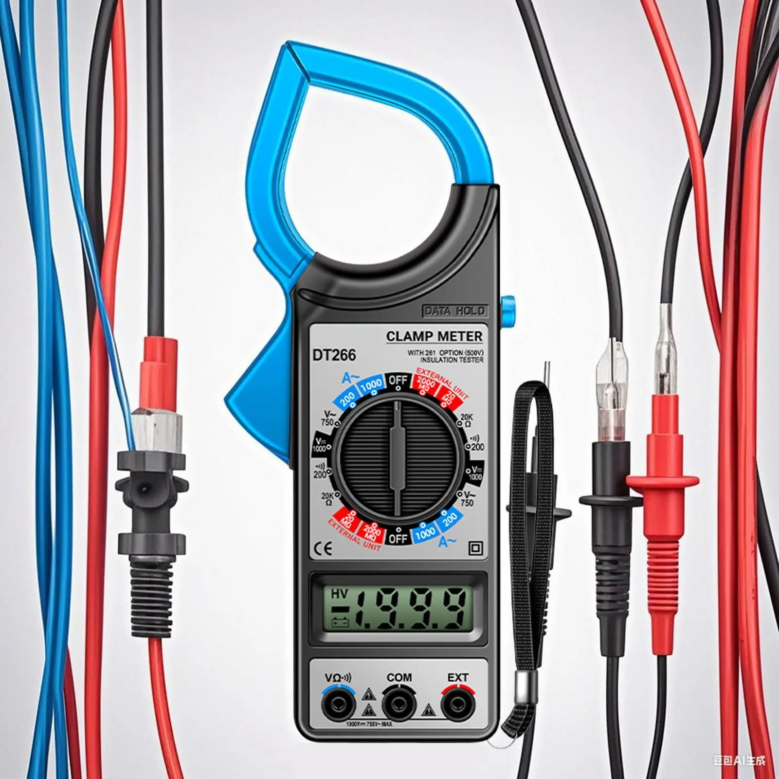 Amp Clamp Multimeter Multimeter Voltage Tester LCD Display Detector With Jaw Design Electrician Tools For AC DC Current Voltage