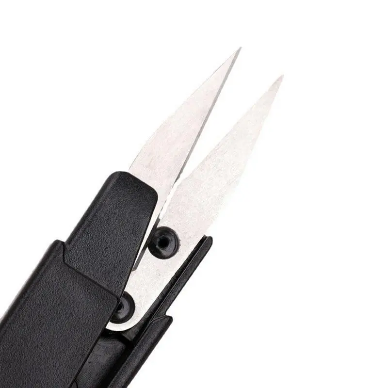Fishing Thread Cutter Braided Wire Cutter Portable Fishing Scissor Tool With Safety Cover Multipurpose U-type Yarn Cutter For