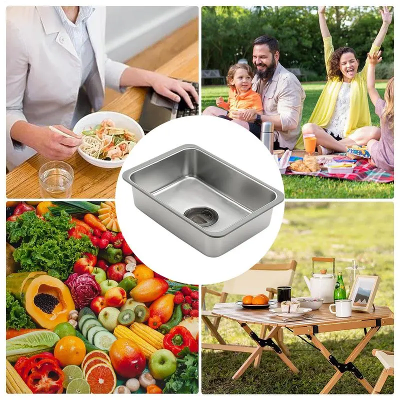 Small Kitchen Sink Stainless Steel Single Bowl Workstation Multi-Functional Farmhouse Kitchen Laundry Utility Sink For Balconies