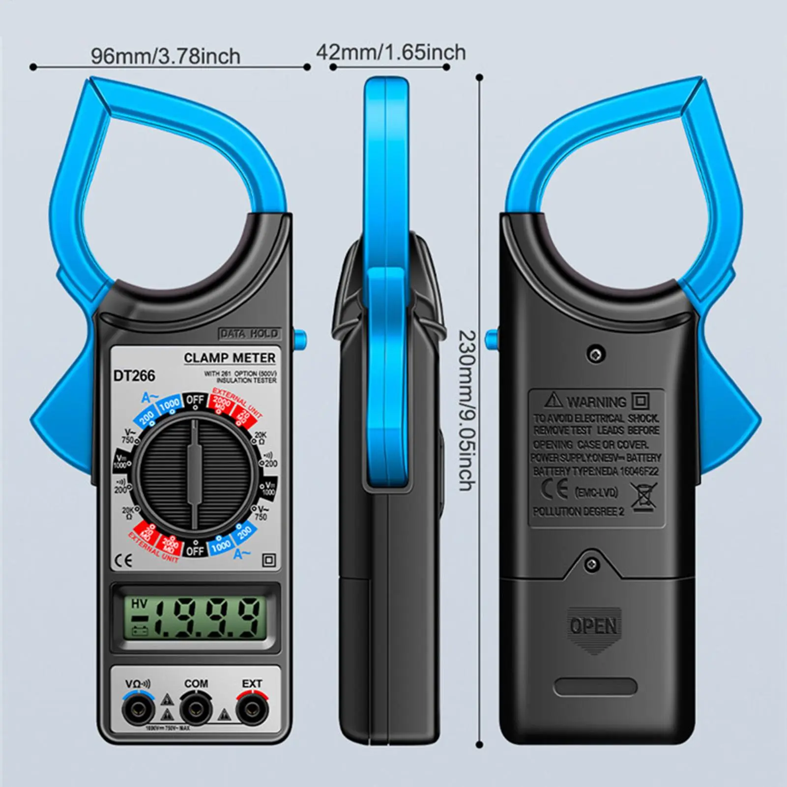 Amp Clamp Multimeter Multimeter Voltage Tester LCD Display Detector With Jaw Design Electrician Tools For AC DC Current Voltage