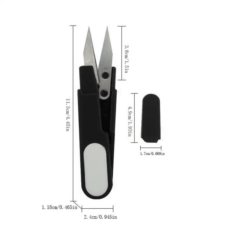 Fishing Thread Cutter Braided Wire Cutter Portable Fishing Scissor Tool With Safety Cover Multipurpose U-type Yarn Cutter For