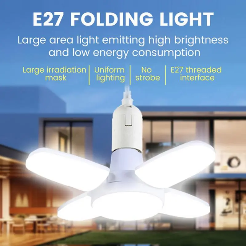 LED Garage Lights Barn Ceiling Lights With 4 Adjustable Panels Creative LED Basement Wall Lamp For Attic Barn Workshop Storage