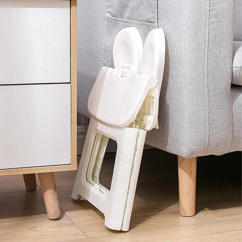 Step Stool For Kids Cute Animal Kids Folding Chairs With Back Support Thickened Seat Furniture Home Shoe Changing Chair For Home