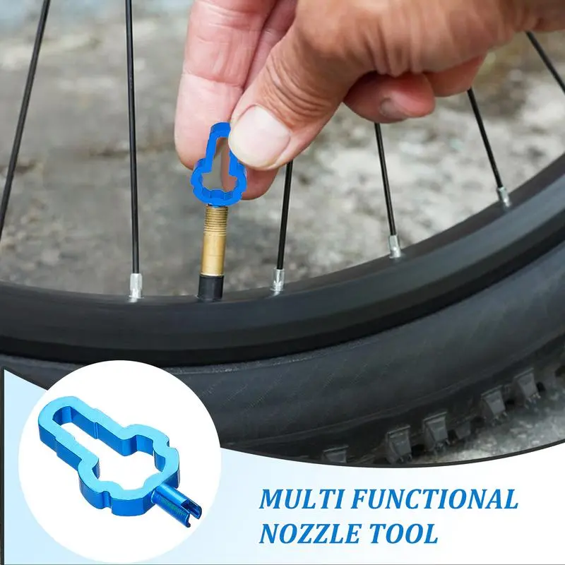 Bike Valve Core Removal Tool Valve Core Tool Valve Removal Tool Multifunctional Aluminum Alloy Spanner Wrench Valve Core Remover