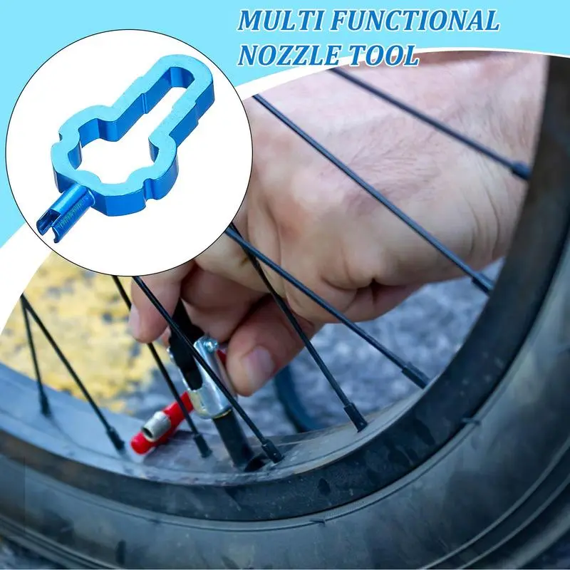 Bike Valve Core Removal Tool Valve Core Tool Valve Removal Tool Multifunctional Aluminum Alloy Spanner Wrench Valve Core Remover