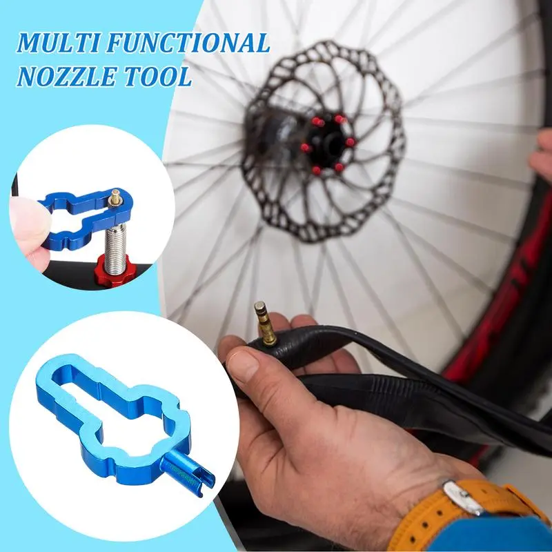 Bike Valve Core Removal Tool Valve Core Tool Valve Removal Tool Multifunctional Aluminum Alloy Spanner Wrench Valve Core Remover