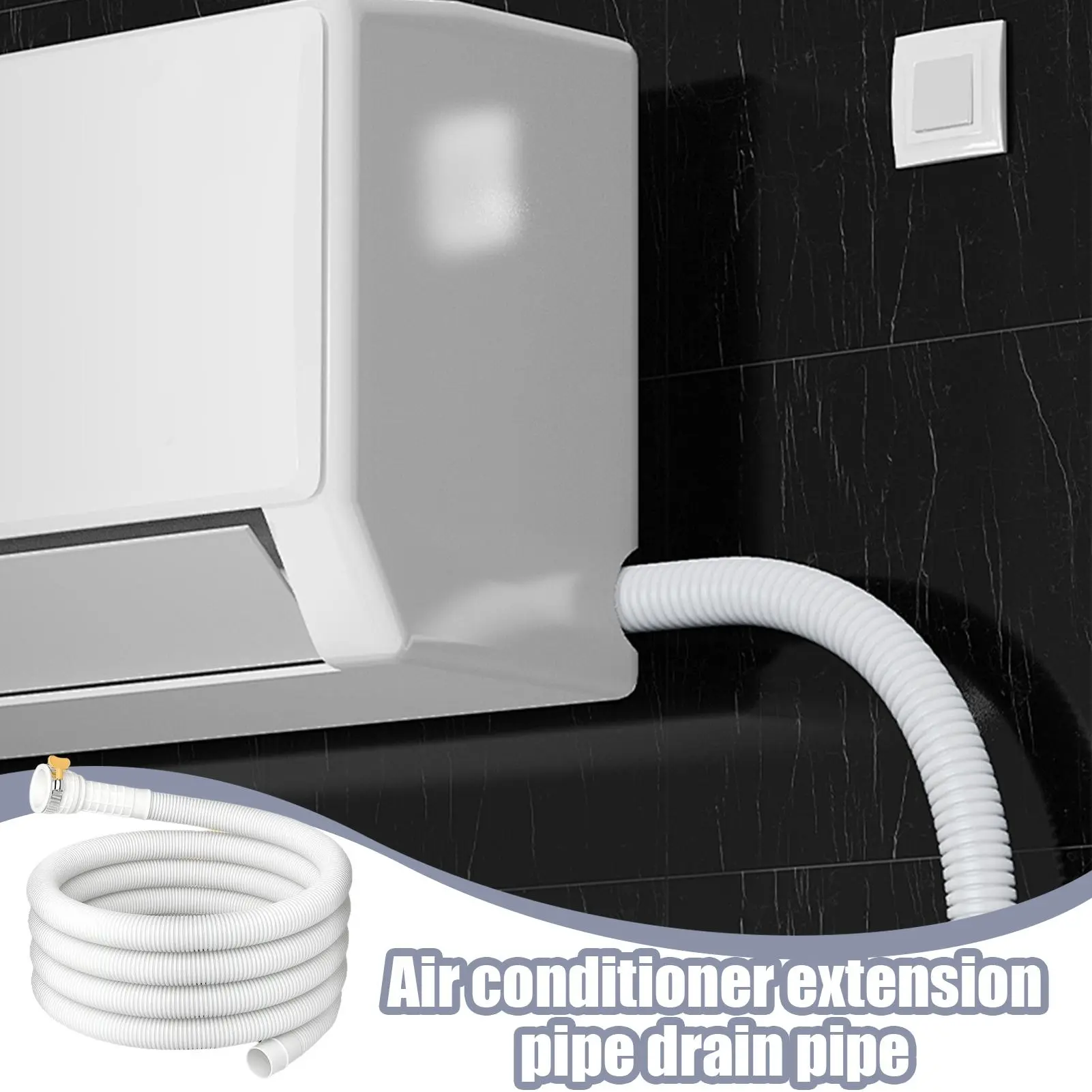 Air Conditioner Drain Hose Washing Machine Draining Pipe 9.84ft AC Unit Drain Hose Lengthened Drainpipe Bendable Plastic Tube