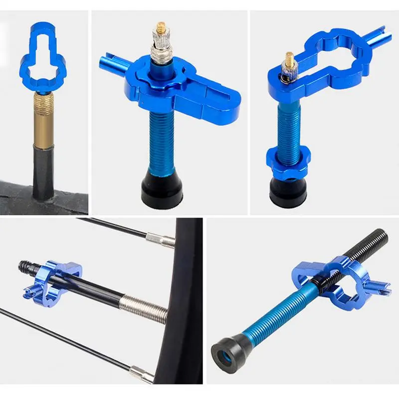 Bike Valve Core Removal Tool Valve Core Tool Valve Removal Tool Multifunctional Aluminum Alloy Spanner Wrench Valve Core Remover
