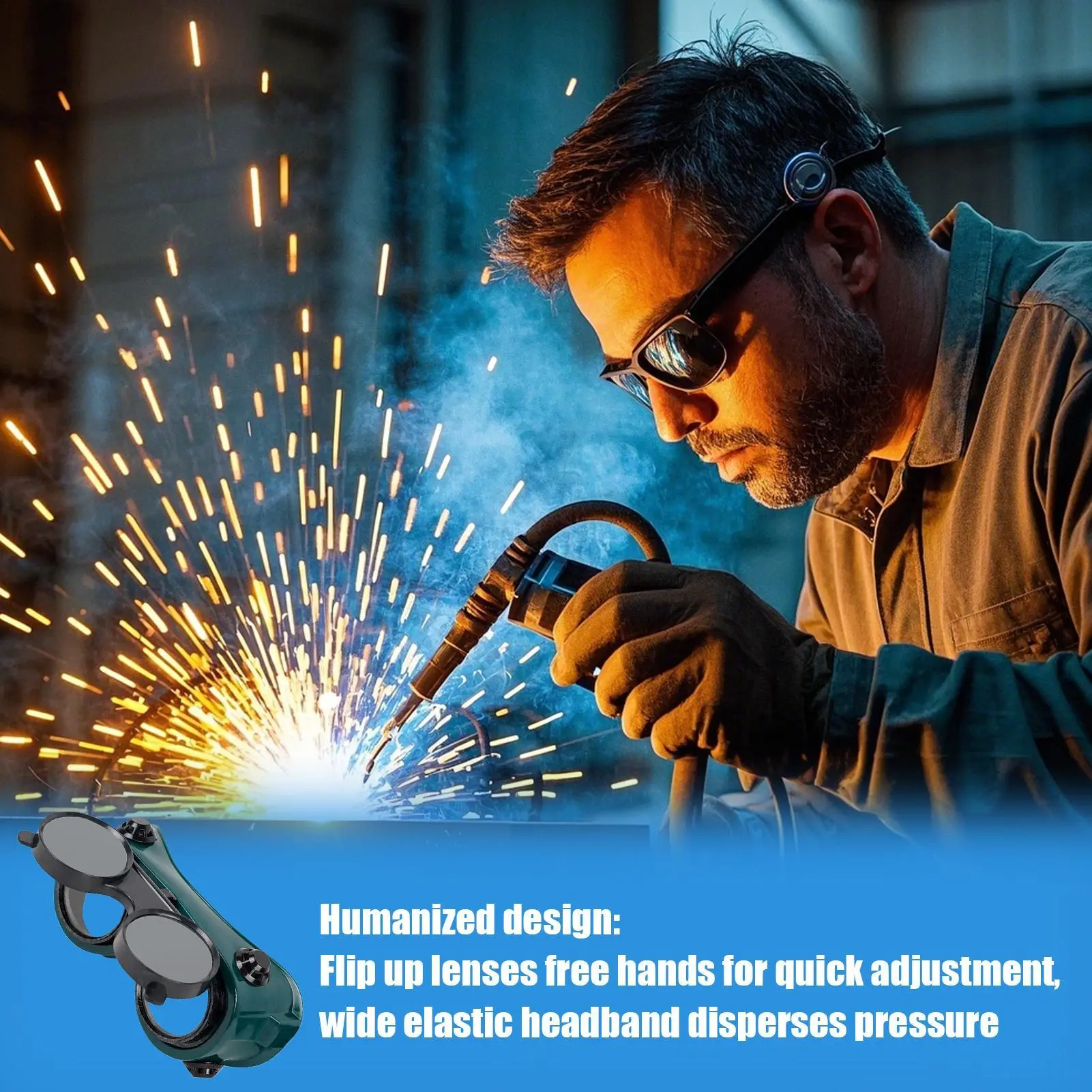Welding Glasses Grinding Goggles Double Flipp Welding Glasses Protective Glasses Welder Welding Dust Goggles And Wind Goggles