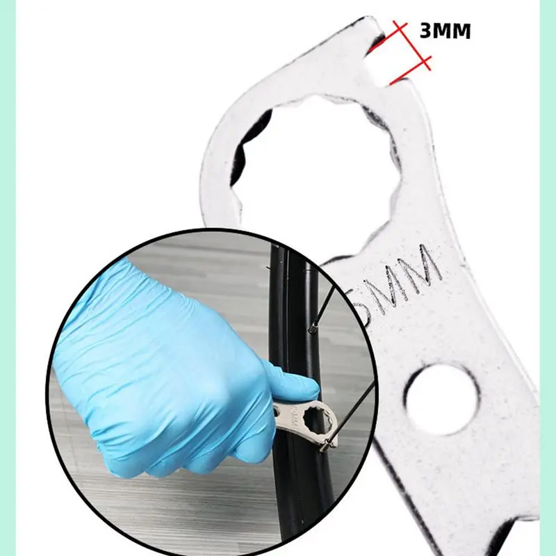 Bike Spoke Wrench Bike Rim Truing Tool Cycling Spanner Metal Bicycles Wrench Tool for Truing and Repairing Cycling Wheels