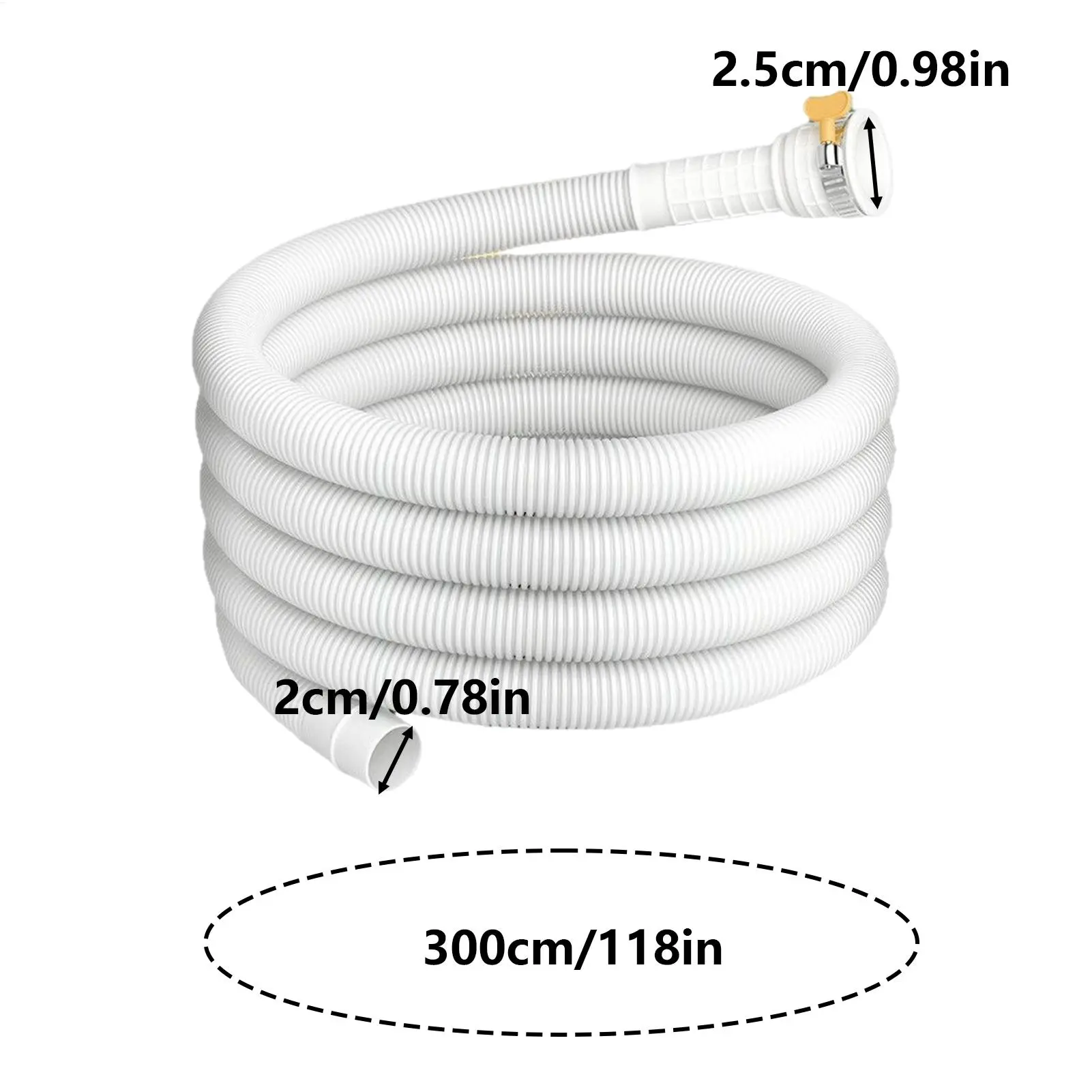 Air Conditioner Drain Hose Washing Machine Draining Pipe 9.84ft AC Unit Drain Hose Lengthened Drainpipe Bendable Plastic Tube