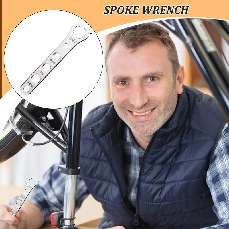 Bike Spoke Wrench Bike Rim Truing Tool Cycling Spanner Metal Bicycles Wrench Tool for Truing and Repairing Cycling Wheels