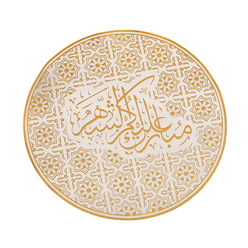 1PC Random pattern Moon Lamp Star Placemats Colorful Moon Lamp Star Eid Place Mats Round Eid Parties Placemats Table Placemat