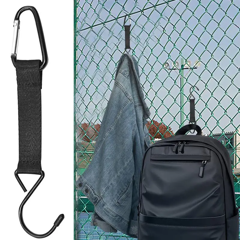Fence Hooks for Baseball Bag Nylon Buckles Metal Hooks Hung Safety Buckles Metal Fence Clips for Baseball Softball Tennis &