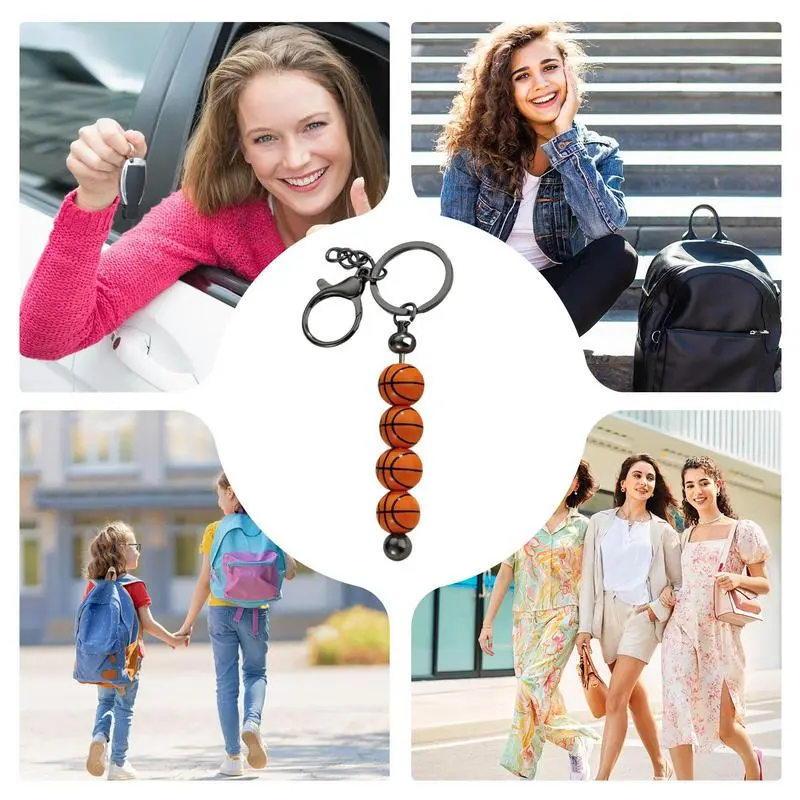 Keychain Bag Charm Charm For Bag With Sport-Style Ball Shape Fashion Purse Accessories Keyrings Pendant For Men Boys Girls Youth