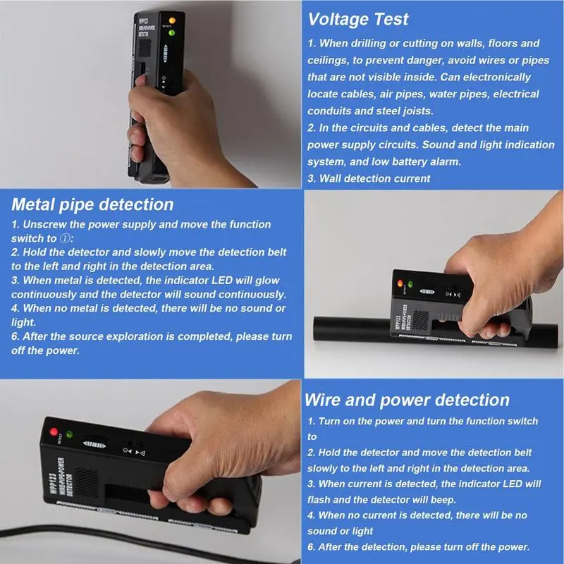 Stud Finder With Electric Wire Finder High Sensitivity Wire Detector Wood Stud Finder Adjustable Wall Metal Detector Stud