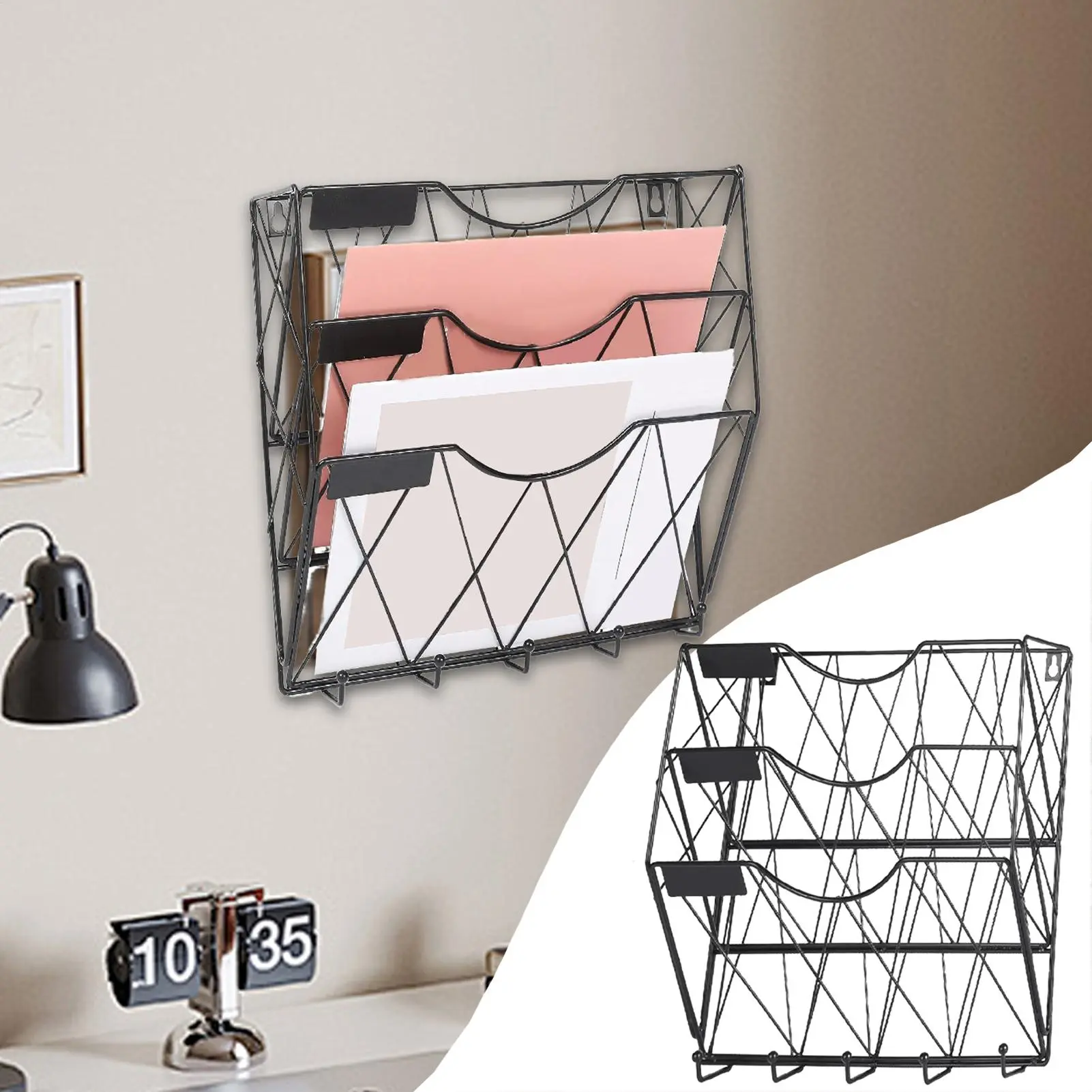 Wall Bookshelf for Kids Key Hook with Shelf Display Rack Screws Mount for Notebooks Small Items Bedroom Dorm Nursery Apartment