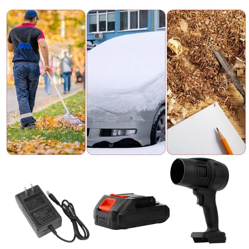 Battery Blower Handheld Leaves Blower Rechargeable Air Duster Device Blowing Cleaning Fan For Driveway Patio Yard Garden