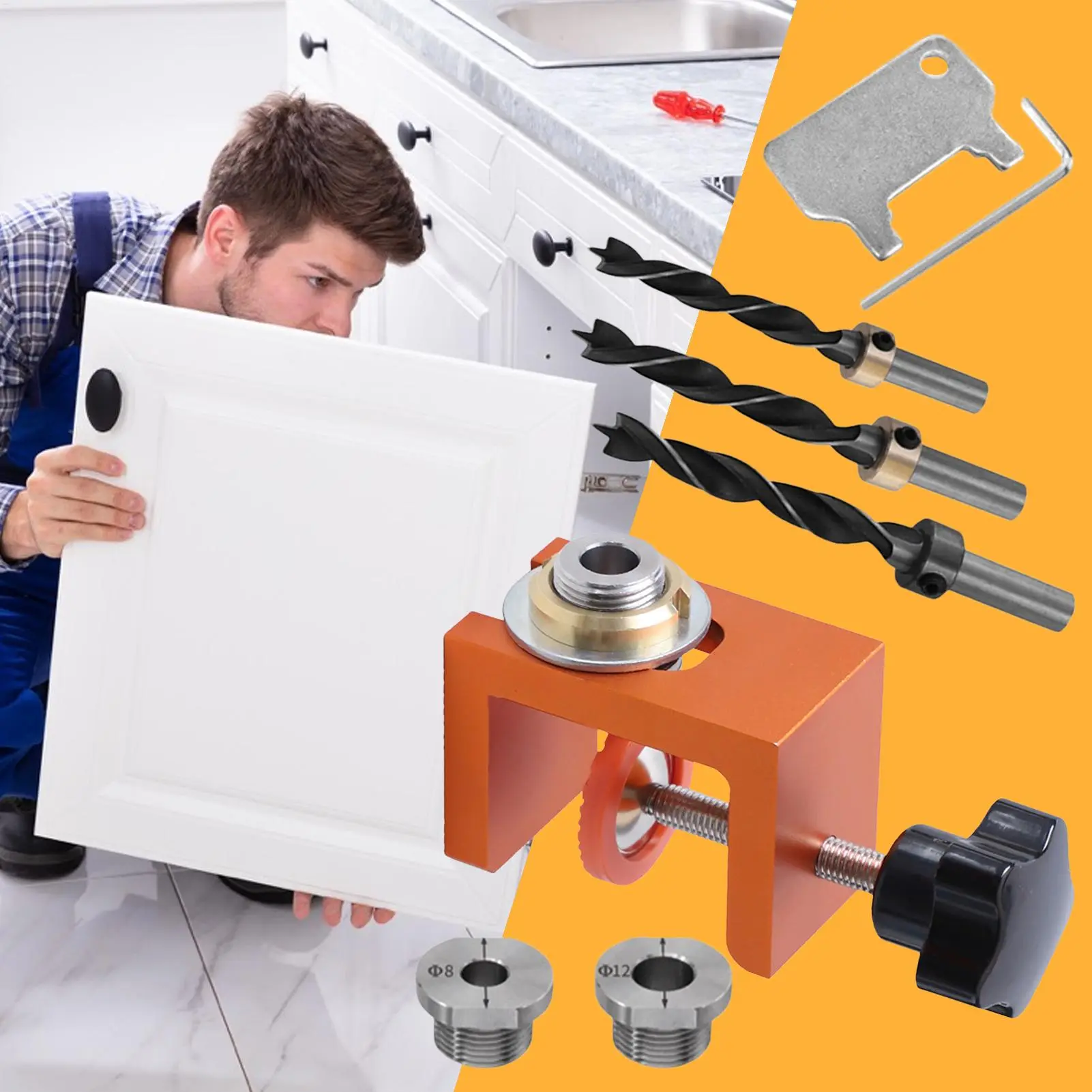 Cabinet Door Mounting Jig Aluminum Alloy Cabinet Door Hardware Jig Positioning Device Convenient Accurate Setup Clamp For Home