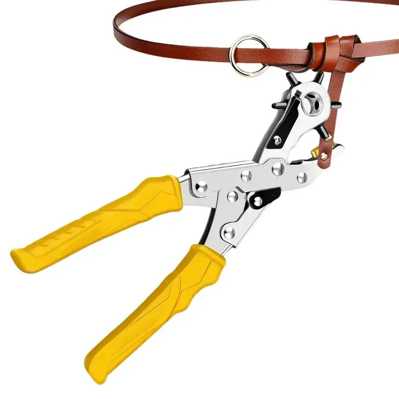 Belt Punch Hole Tool Belt punch pliers Leathercraft Punching Tool Heavy Duty Belt Punch Pliers Multi Hole Rotary Puncher