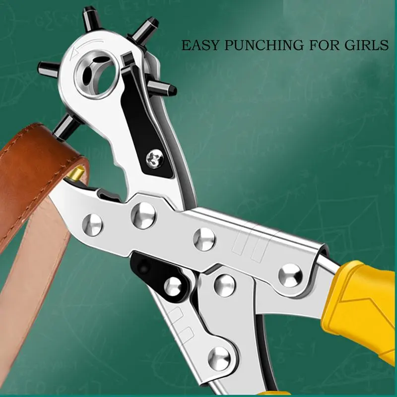 Belt Punch Hole Tool Belt punch pliers Leathercraft Punching Tool Heavy Duty Belt Punch Pliers Multi Hole Rotary Puncher