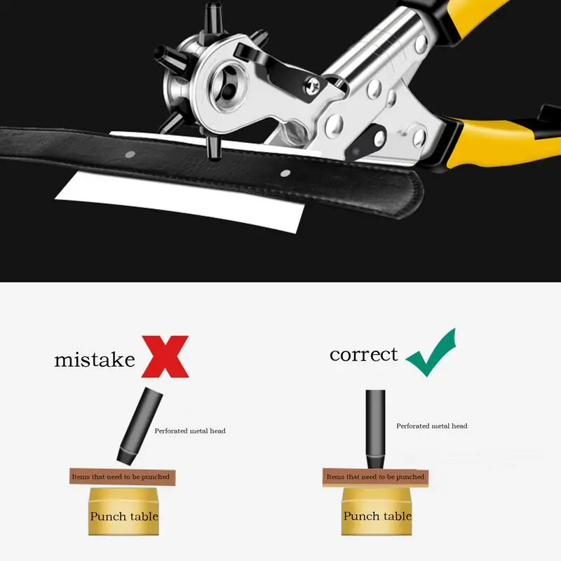 Belt Punch Hole Tool Belt punch pliers Leathercraft Punching Tool Heavy Duty Belt Punch Pliers Multi Hole Rotary Puncher