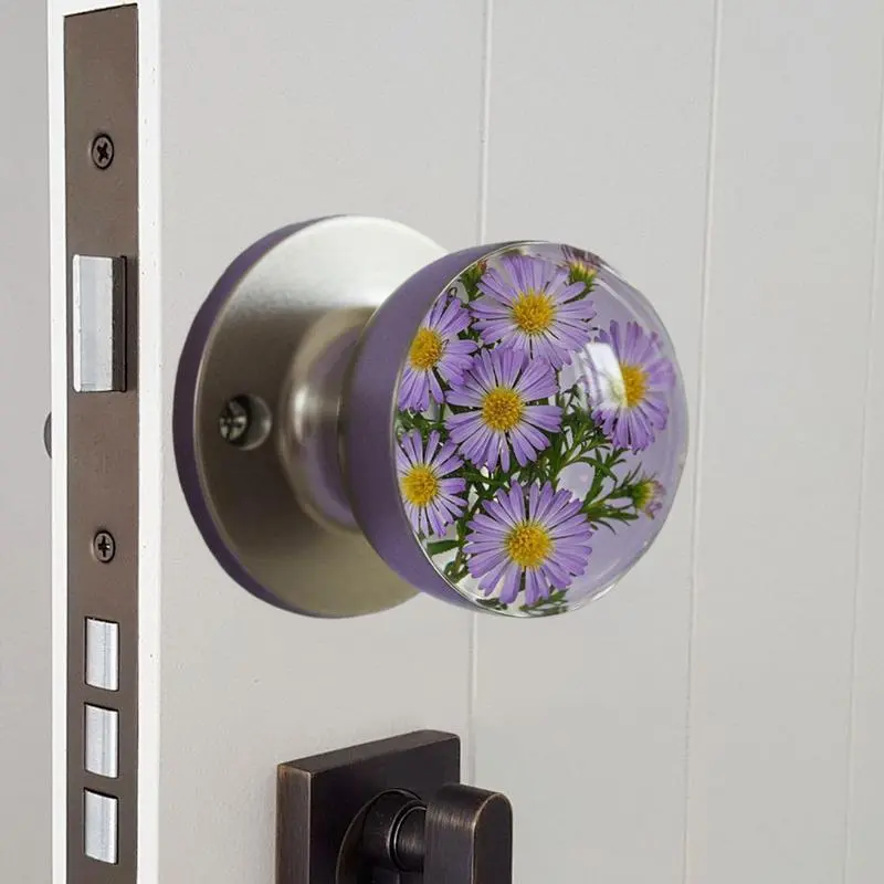 Door Handles Flower Cabinet Handle Knobs Anti-Fading Hardware Dresser Pulls Accessories For Gate Bedroom Wardrobe Cupboard