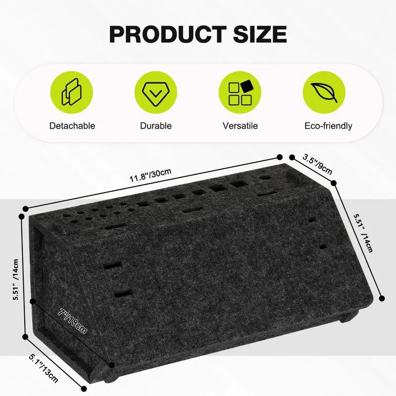 3D Printer Tools Storage Desktop Detachable Organizer Felt Holder With 24 Slots Space-Saving Case For Studio Family Home Garage