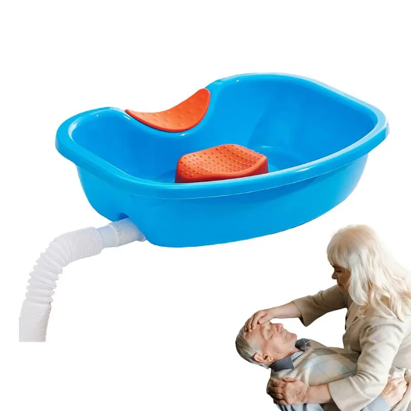 Portable Hair Washing Station Hair Wash Basin With Neck Support Reusable Buddy Tray With Drain Hose for Bedside Haicuts And