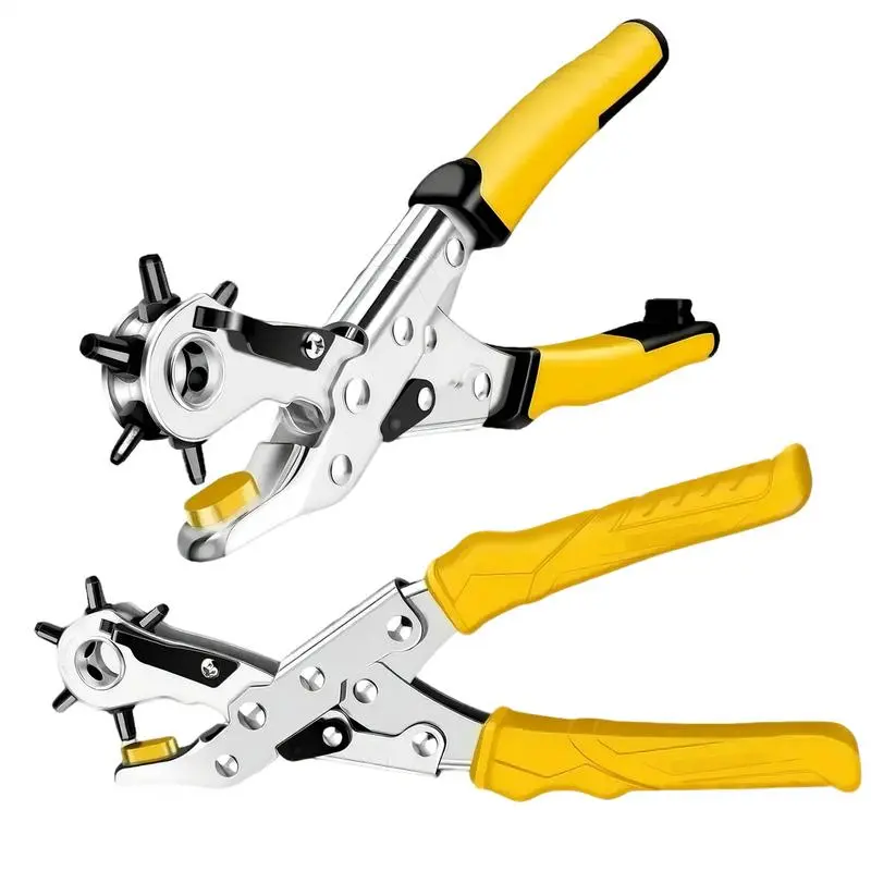 Belt Punch Hole Tool Belt punch pliers Leathercraft Punching Tool Heavy Duty Belt Punch Pliers Multi Hole Rotary Puncher