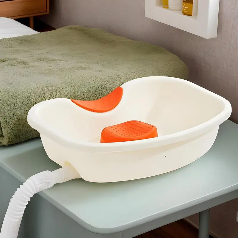 Portable Hair Washing Station Hair Wash Basin With Neck Support Reusable Buddy Tray With Drain Hose for Bedside Haicuts And