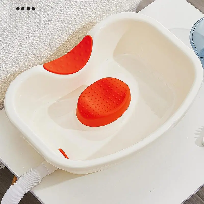 Portable Hair Washing Station Hair Wash Basin With Neck Support Reusable Buddy Tray With Drain Hose for Bedside Haicuts And