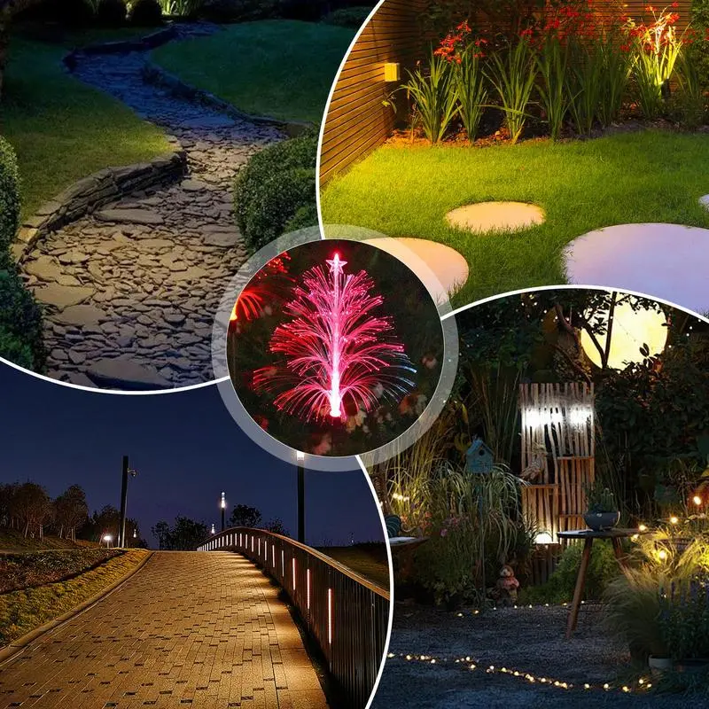 Solar Garden Lights Outdoor Decorative 2X Outdoor Jellyfish Christmas Tree Solar Yard Lights Waterproof Decorative 7 Color
