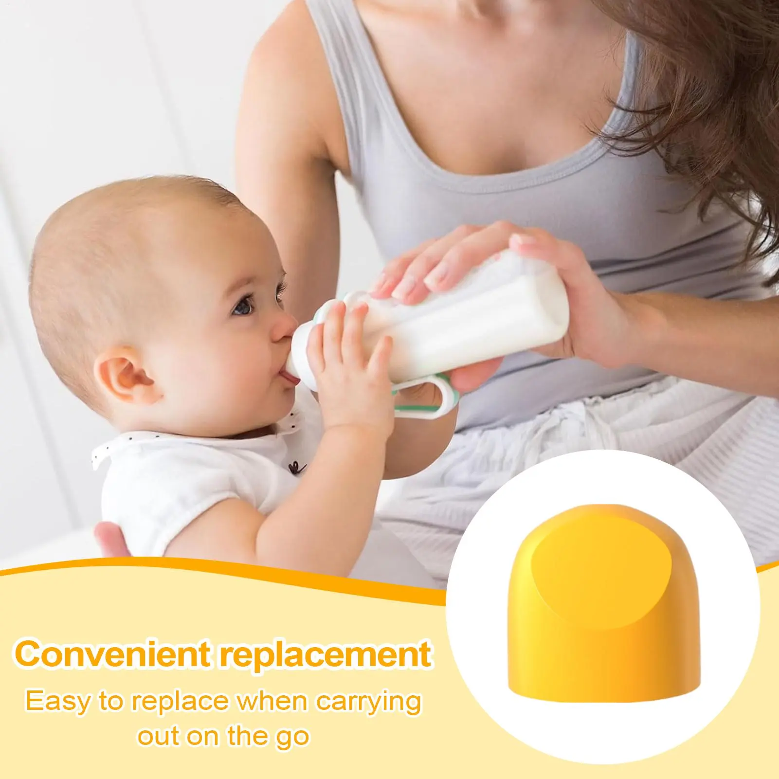 Bottle Cap Wide Neck Bottle Caps 3 Piece Replacement Parts Convenient Feeding Accessories for Kids Milk Liquid Juice Parents