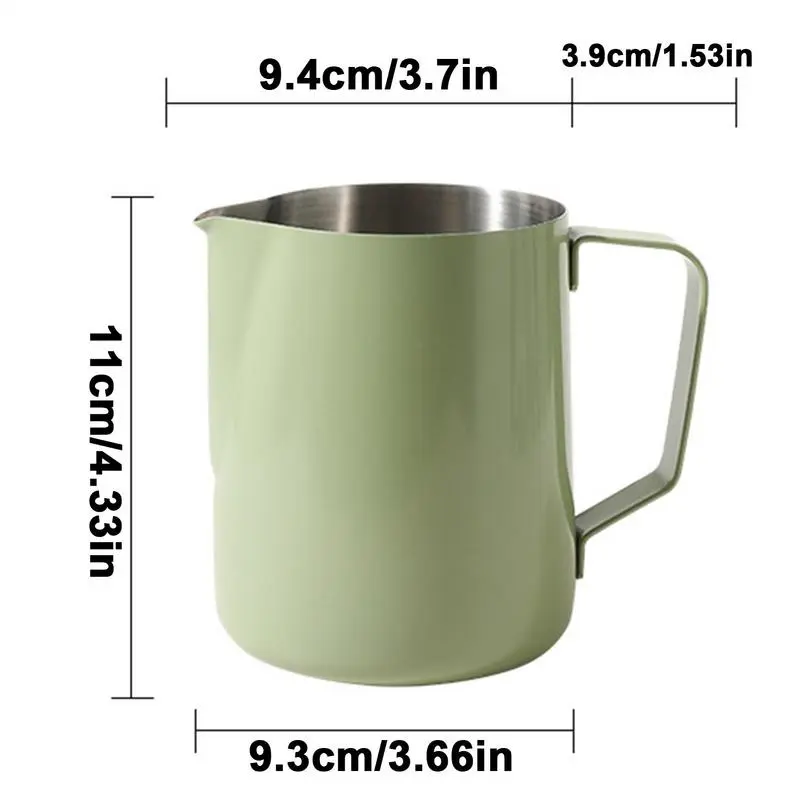 Stainless Steel Steaming Jug Large Caliber Coffee Frother Cup Multipurpose Coffee Utensils Latte Art Pitcher With Handle For