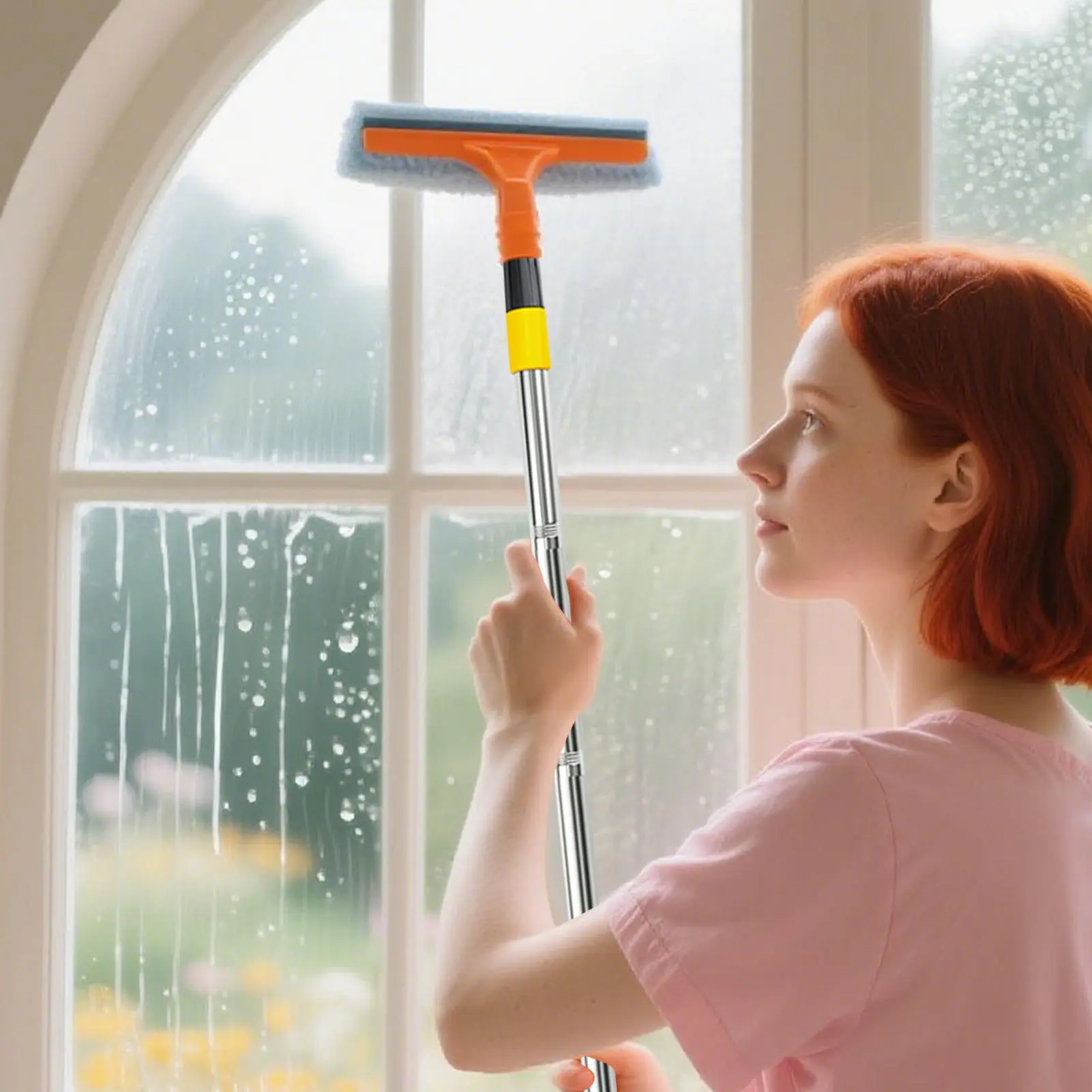 Extendable Pole Heavy Duty High Reach Extension Window Cleaning Pole Anti-Slip Stainless Steel Rod With High Load Capacity For