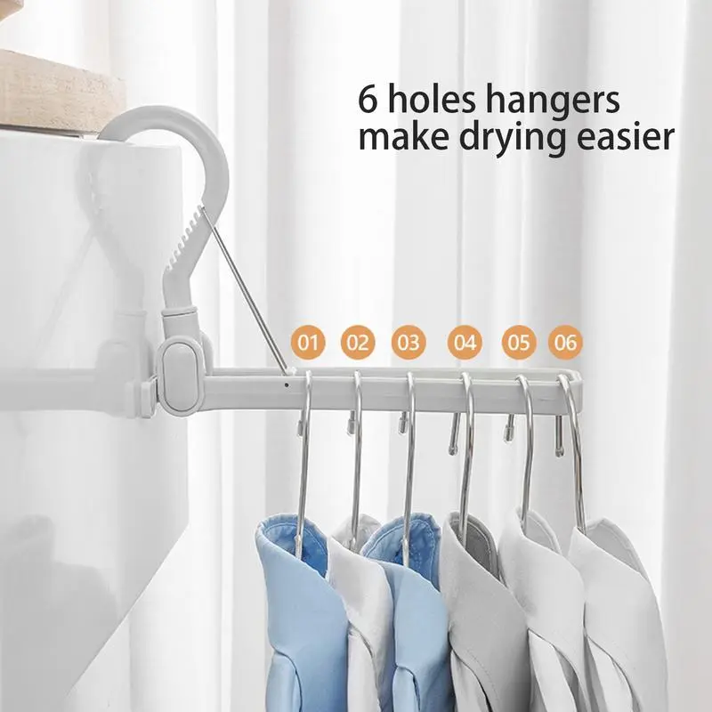 Folding Clothes Hanger Folding Travel Hanger With 6 Holes Portable Clothes Rack Travel Hanger For Bathroom Bedroom Dorm